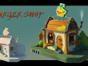 3d burger shop 3D Model