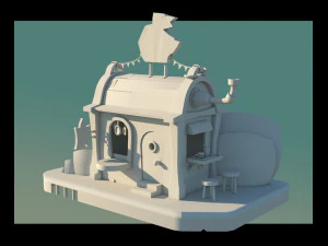 3d burger shop 3D Model