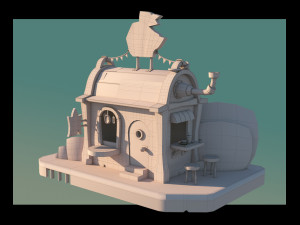 3d burger shop 3D मॉडल