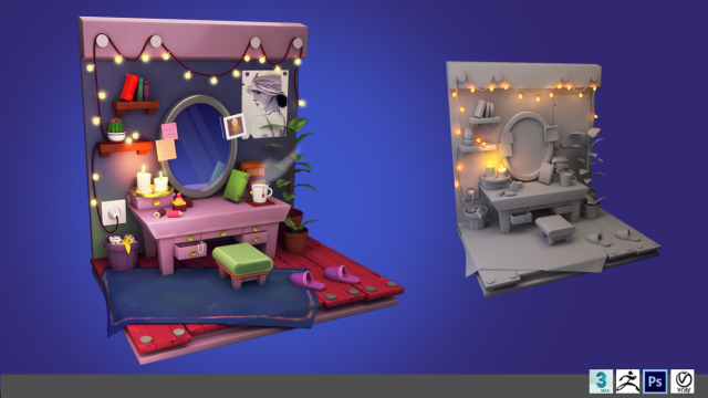3D isometric miroir 3D Model .c4d .max .obj .3ds .fbx .stl .blend 