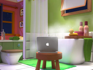 Bedroom and bathroom 3D Model