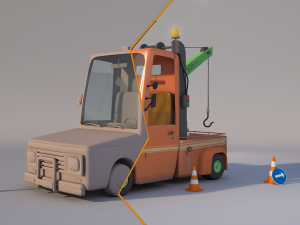 3d Evakuator car Modelo 3D
