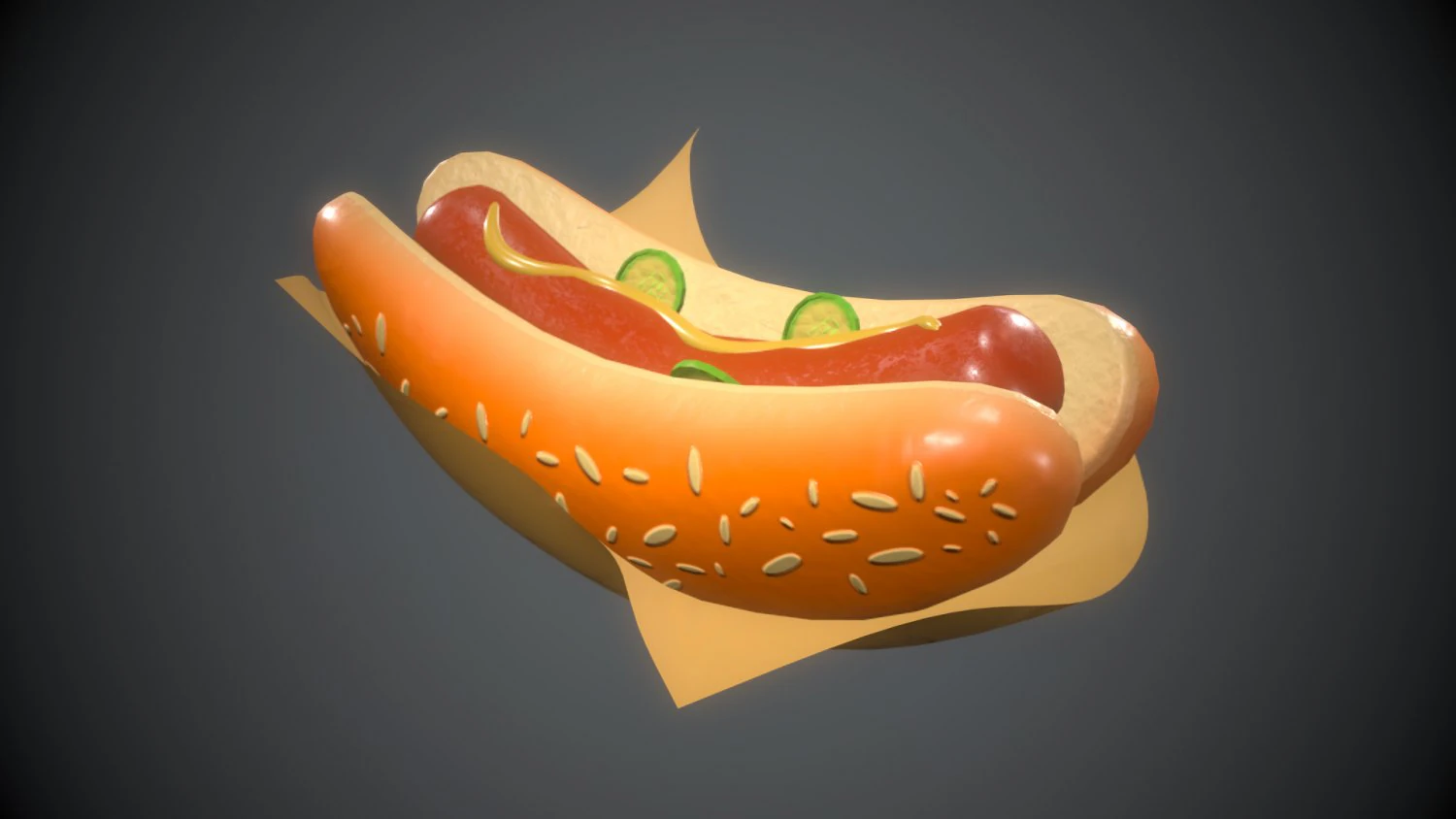 3D stylized Hot Dog 3D Model .c4d .max .obj .3ds .fbx .stl .blend