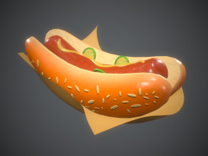 3D stylized Hot Dog 3D Model