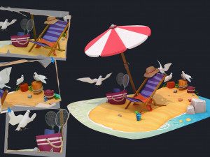 Summer Beach 3D Model
