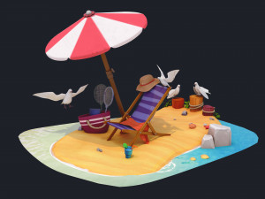Summer Beach 3D Model