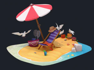 Summer Beach 3D Model
