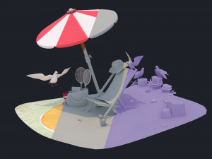 Summer Beach 3D Model