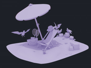 Summer Beach 3D Model