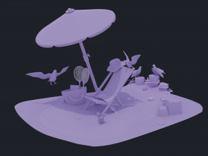Summer Beach 3D Model