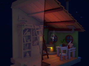 Stylized isometric room 3D Model