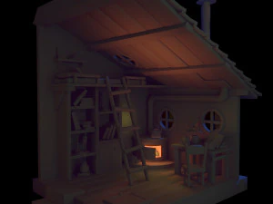 Stylized isometric room 3D Model