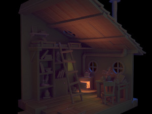 Stylized isometric room 3D Model
