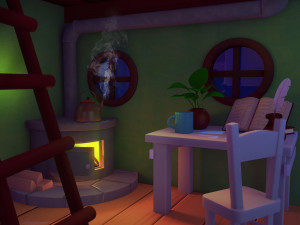 Stylized isometric room 3D Model