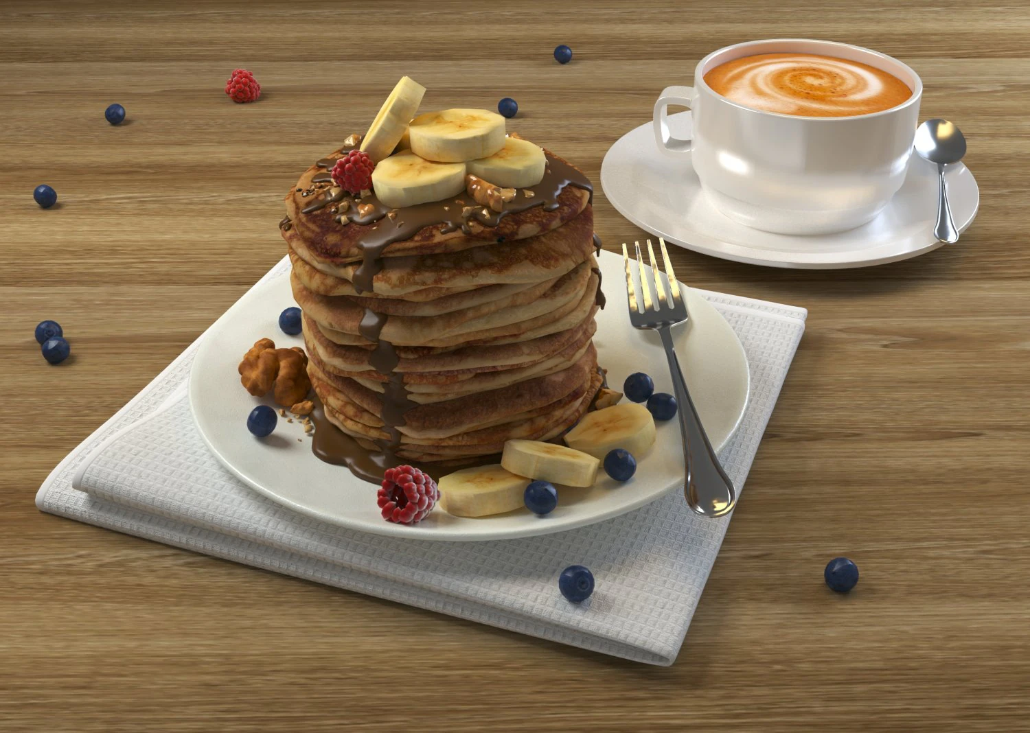 Pancake 3D Model .c4d .max .obj .3ds .fbx .stl .blend 