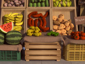 Fruit and Vegetable shop 3D Model