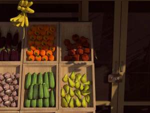 Fruit and Vegetable shop 3D Model