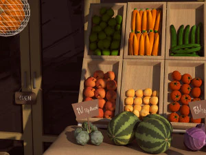 Fruit and Vegetable shop 3D Model