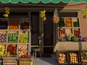 Fruit and Vegetable shop Modèle 3D