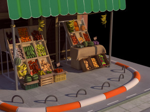 Fruit and Vegetable shop Modèle 3D
