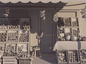 Fruit and Vegetable shop 3D Model