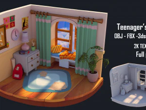 Підліткова кімната 3D Модель