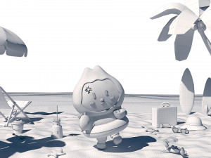 3D Beach 3D Model