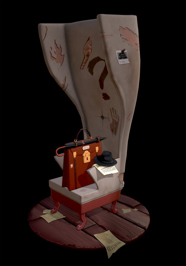 3D stylized Armchair 3Dモデル .c4d .max .obj .3ds .fbx .stl .blend 
