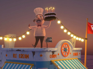 3D Beach coffee shop Modelo 3D
