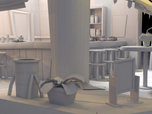 3D Beach coffee shop 3D Model