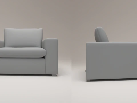 Modern Single Seater Armchair 3D Model