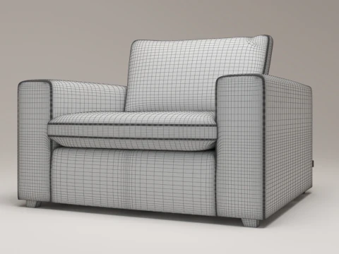 Modern Single Seater Armchair 3D Model