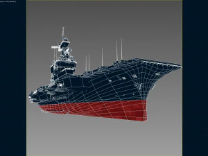 french nuclear aircraft carrier charles de gaulle 3D Model