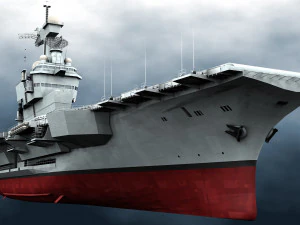 french nuclear aircraft carrier charles de gaulle 3D Model