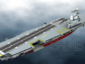 french nuclear aircraft carrier charles de gaulle 3D Model