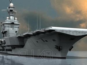 french nuclear aircraft carrier charles de gaulle 3D Model