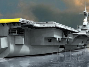 french nuclear aircraft carrier charles de gaulle Model 3D