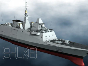 fregate multiuso francese fremm normandie Modello 3D