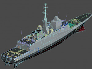 french multipurpose fregate fremm normandie 3Dモデル