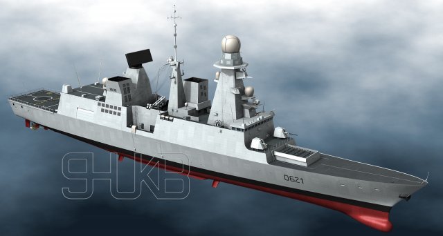 french aaw frigate forbin Modelo 3D .c4d .max .obj .3ds .fbx .stl .blend 