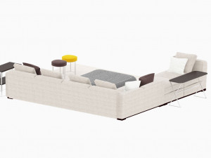 italian modern style luxury sofa tea table group 3D Model