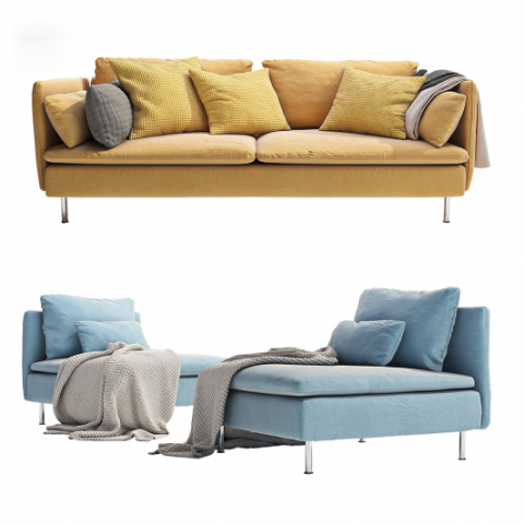 modern style two-seat sofa 3D Модель .c4d .max .obj .3ds .fbx .stl .blend 
