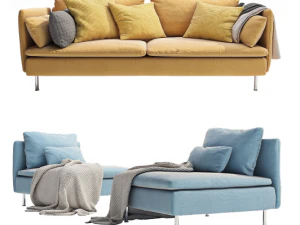 现代风格二人沙发 3D 模型