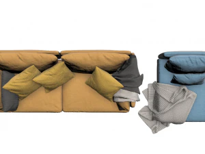 modern style two-seat sofa 3D Model