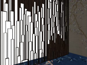 modern chinese style partition Model 3D