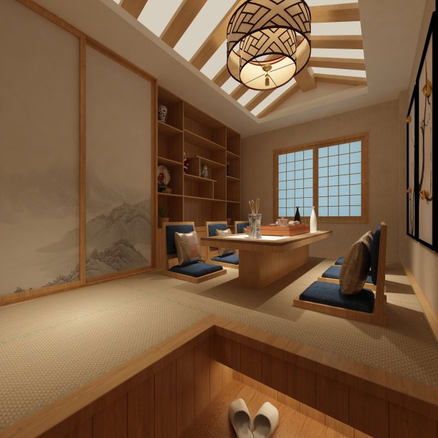 japanese teahouse 3D Model .c4d .max .obj .3ds .fbx .stl .blend 