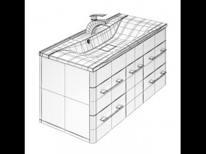 luxury basin cabinet model bundel 3D Model