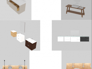 luxury basin cabinet model bundel 3D Model