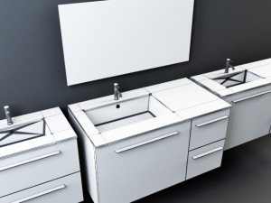luxury basin cabinet model bundel 3D Model