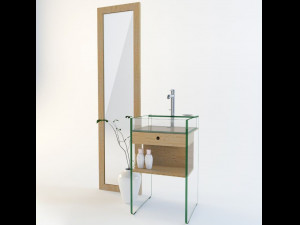 luxury basin cabinet model bundel 3D Model